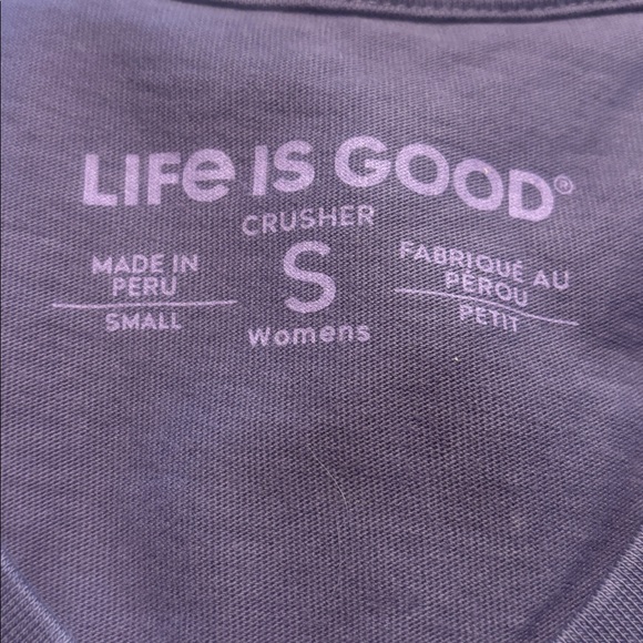 Life Is Good Purple Dog Lover Heart T-Shirt Small - Picture 3 of 3